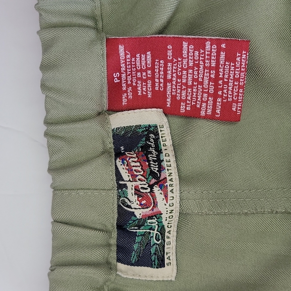 LA CABAÑA ,ALL NIGHT LONG PANTS  OLIVE GREEN/SIZE  PS. - Picture 5 of 9